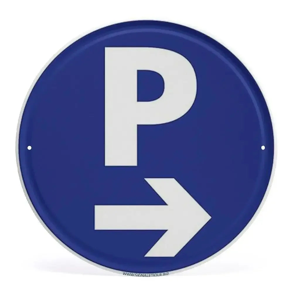 2D Flat Assorted French & Private Property No Parking Signs Round Metal Tin Sign - Multilingual Traffic Themed Wall Deco