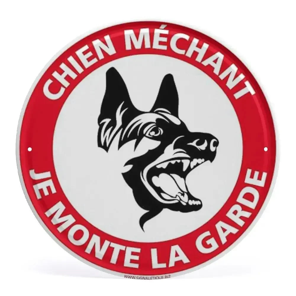 2D Flat Assorted French & Private Property No Parking Signs Round Metal Tin Sign - Multilingual Traffic Themed Wall Deco