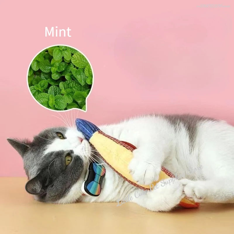 Cat Toy Catnip 3D Simulation Fish Saury Goldfish Kitten Toys Pillowfish Interactive Sounding Cat Chew Bite Plush Toy Cat Supply