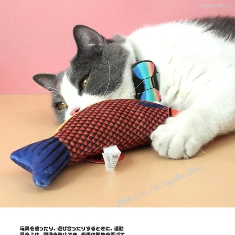 Cat Toy Catnip 3D Simulation Fish Saury Goldfish Kitten Toys Pillowfish Interactive Sounding Cat Chew Bite Plush Toy Cat Supply