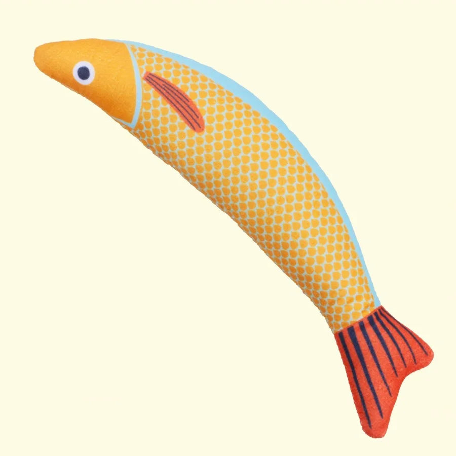 Cat Toy Catnip 3D Simulation Fish Saury Goldfish Kitten Toys Pillowfish Interactive Sounding Cat Chew Bite Plush Toy Cat Supply