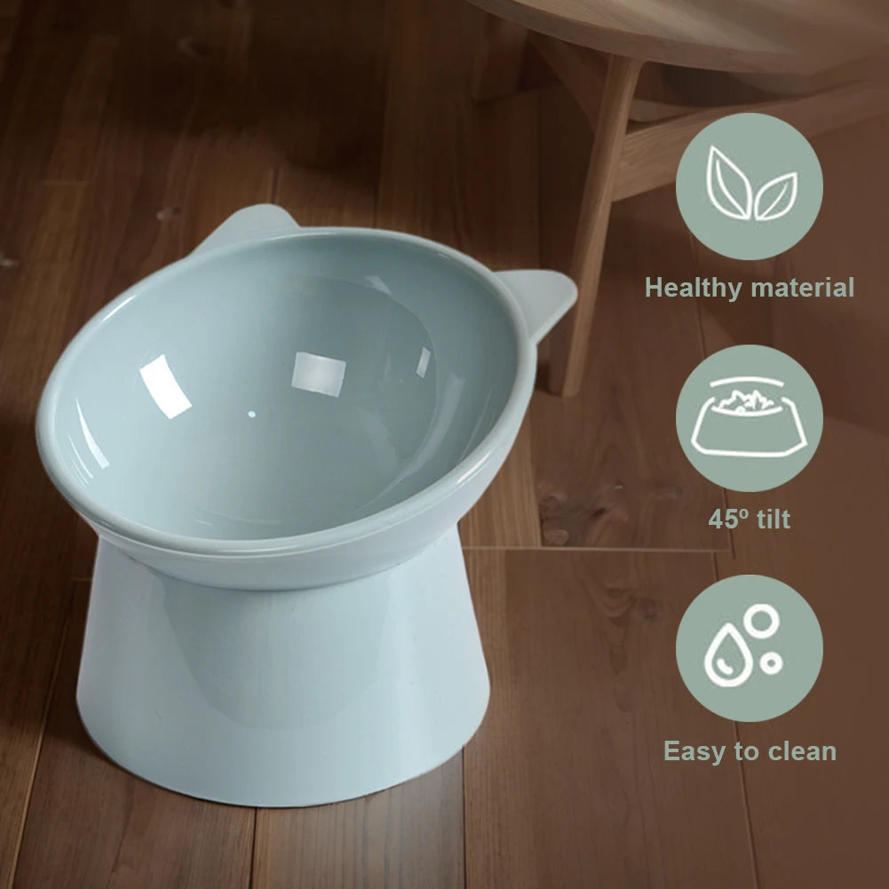 Tilted Cat Food Bowl Elevated Cat Bowl Ergonomic Cat Food Dish Anti Vomiting Raised Cat Food Bowl Non Slip for Cats Dogs