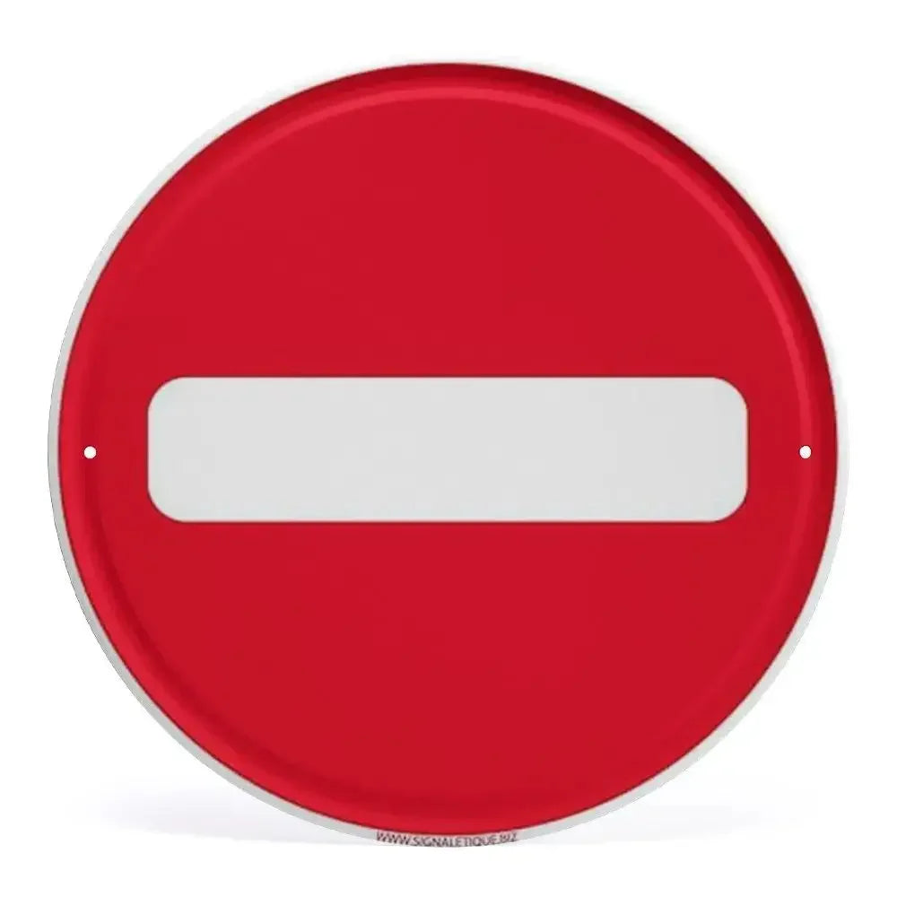 2D Flat Assorted French & Private Property No Parking Signs Round Metal Tin Sign - Multilingual Traffic Themed Wall Deco